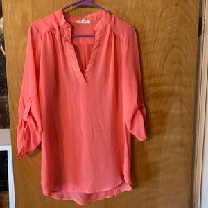 Silky coral blouse